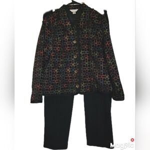 Christopher & Banks Rainbow Love Circle Blazer (Lg)  Pant  (14) 2 Pc Set